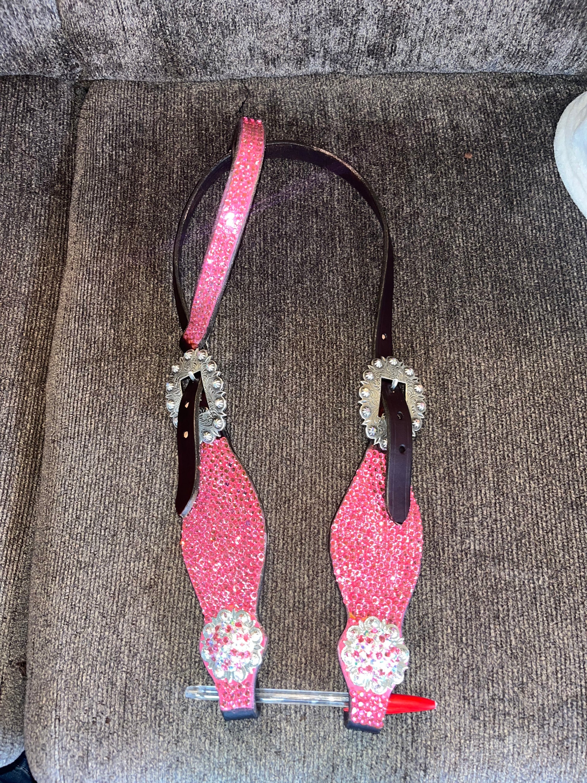 Pink bedazzled 1 ear headstall